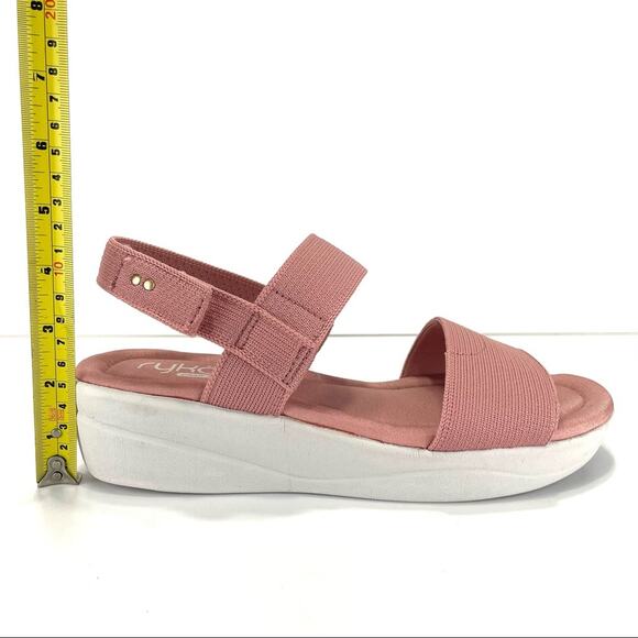 Ryka Azara Knit Sandal Size 8.5 Rose/Tan Platform Wedge Lightweight Open Toe New - Picture 10 of 16